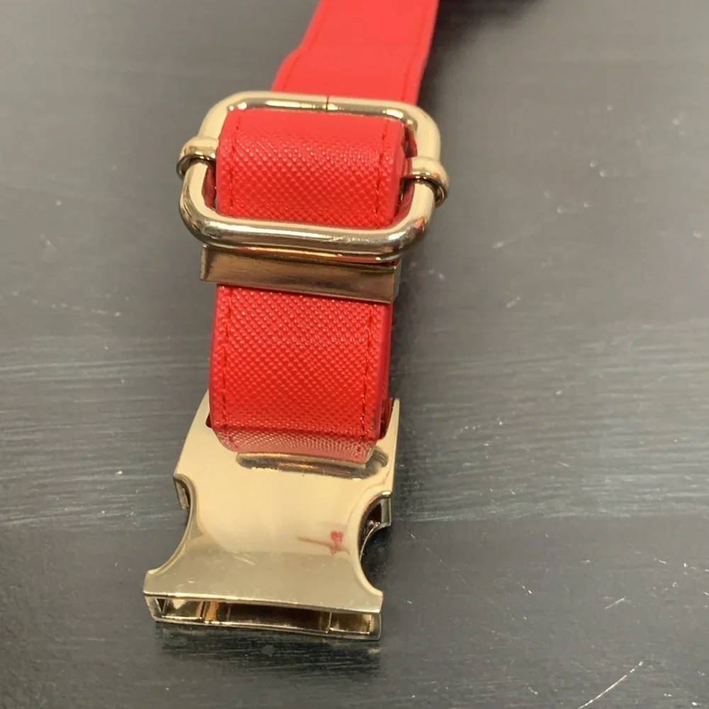 Express Red Faux Leather XS Dog Collar- NWT